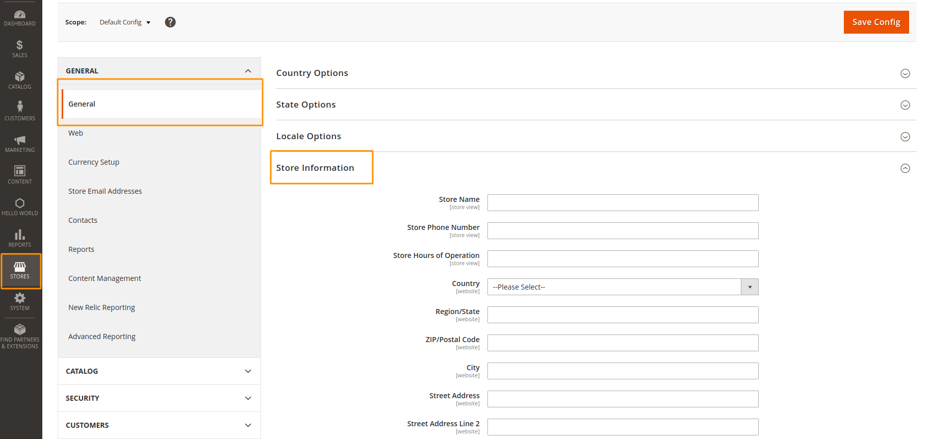 Set contact information in emails from Admin