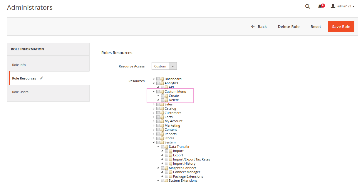 Resource tree