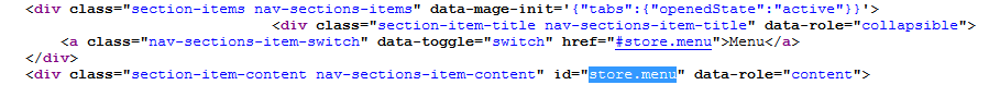 Search the page source for the store.menu string